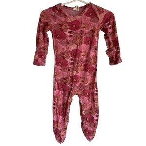 Kate Quinn Pink Floral Kids One Piece Footie